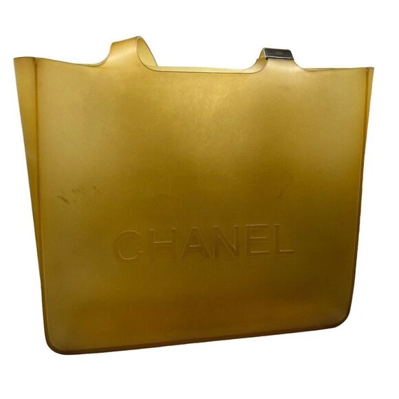 CHANEL JELLY BAG YELLOW BEIGE COLOR TOTE CC **READ** - Picture 1 of 8